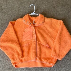 SOLD FP Movement Hit The Slopes Fleece Jacket in Neon Clementine Sherpa